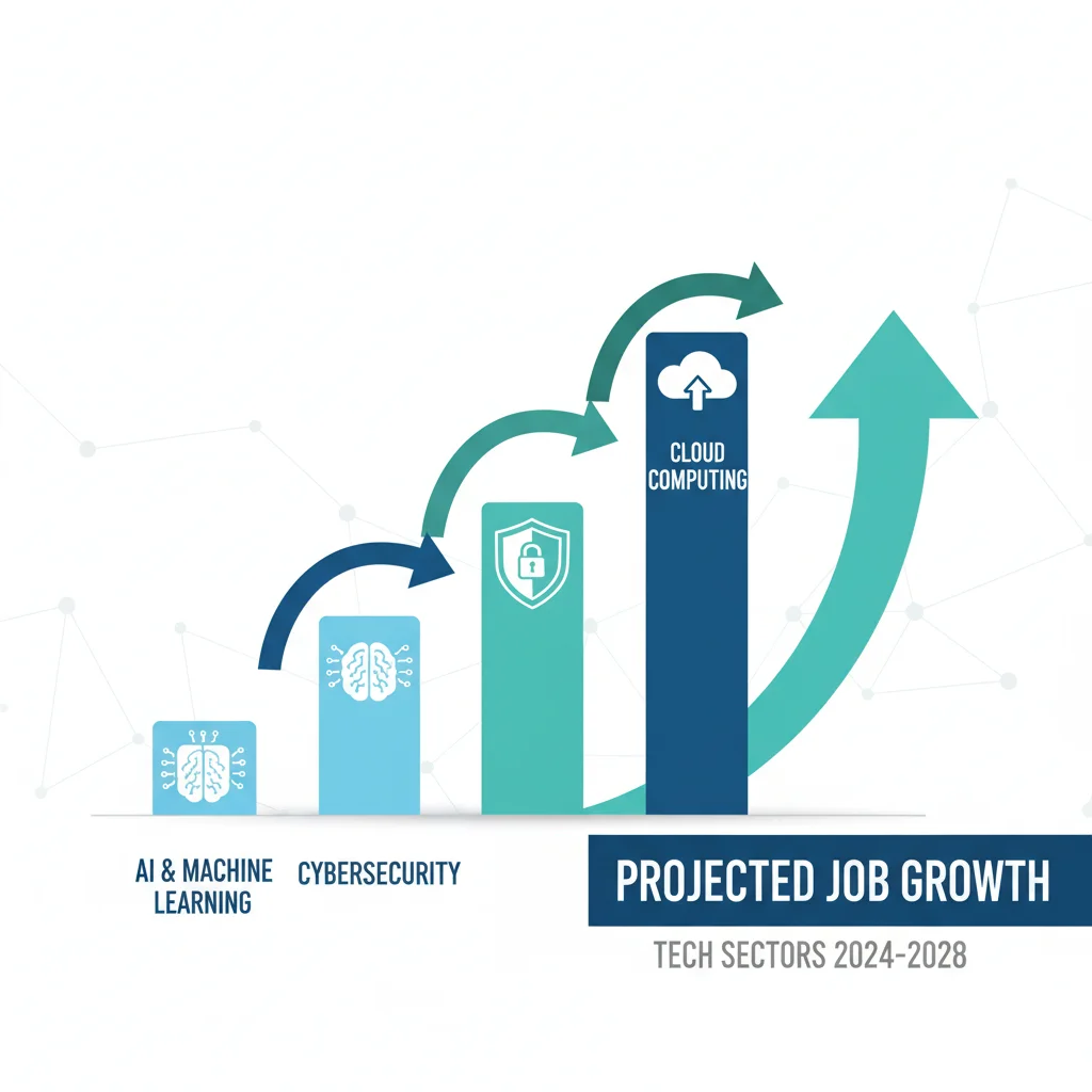 Infographic showing projected job growth in various tech sectors